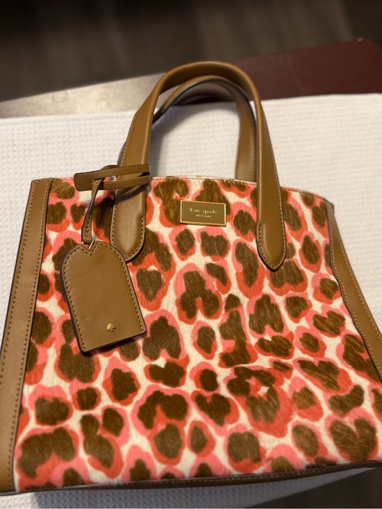 kate spade Handbags - kate spade Pink and Brown Leopard Print Tote with Tan Trim